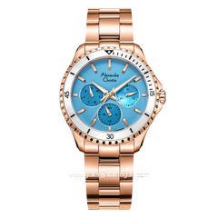 Alexandre Christie AC 2A54 Rose Gold Dial Blue Multifunction Stainless Steel Strap