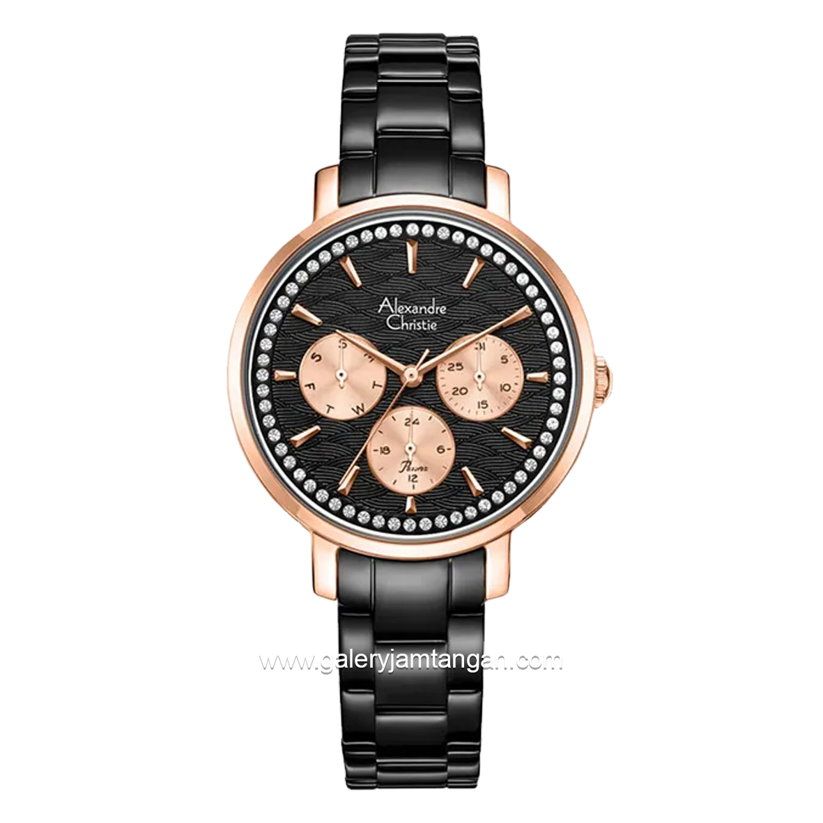Alexandre Christie AC 2A56 BF Black Rosegold Stainless Steel