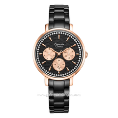 Alexandre Christie AC 2A56 BF Black Rosegold Stainless Steel