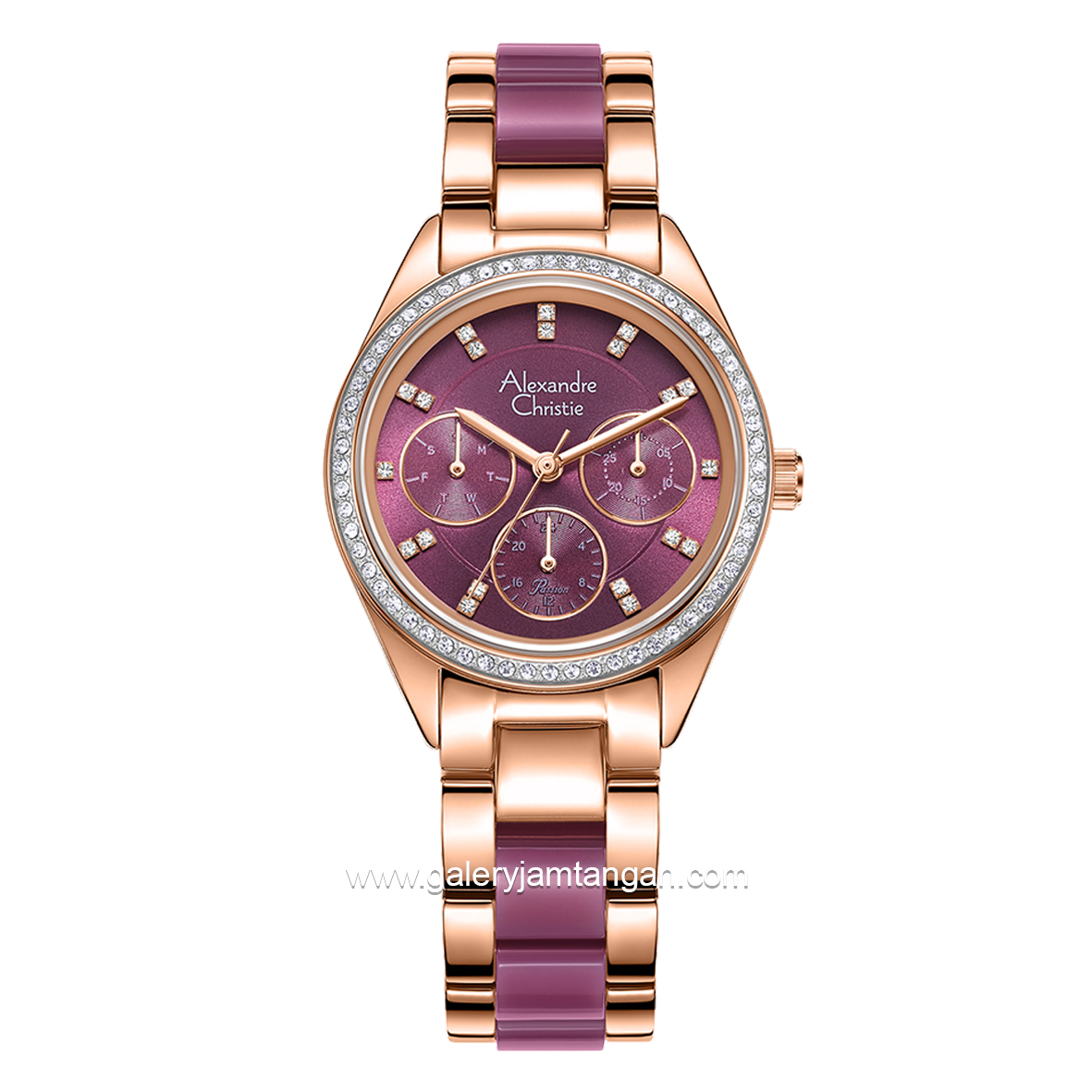 Alexandre Christie Passion AC 2A60 BF Purple Dual Tone Stainless Steel With Ceramic Strap