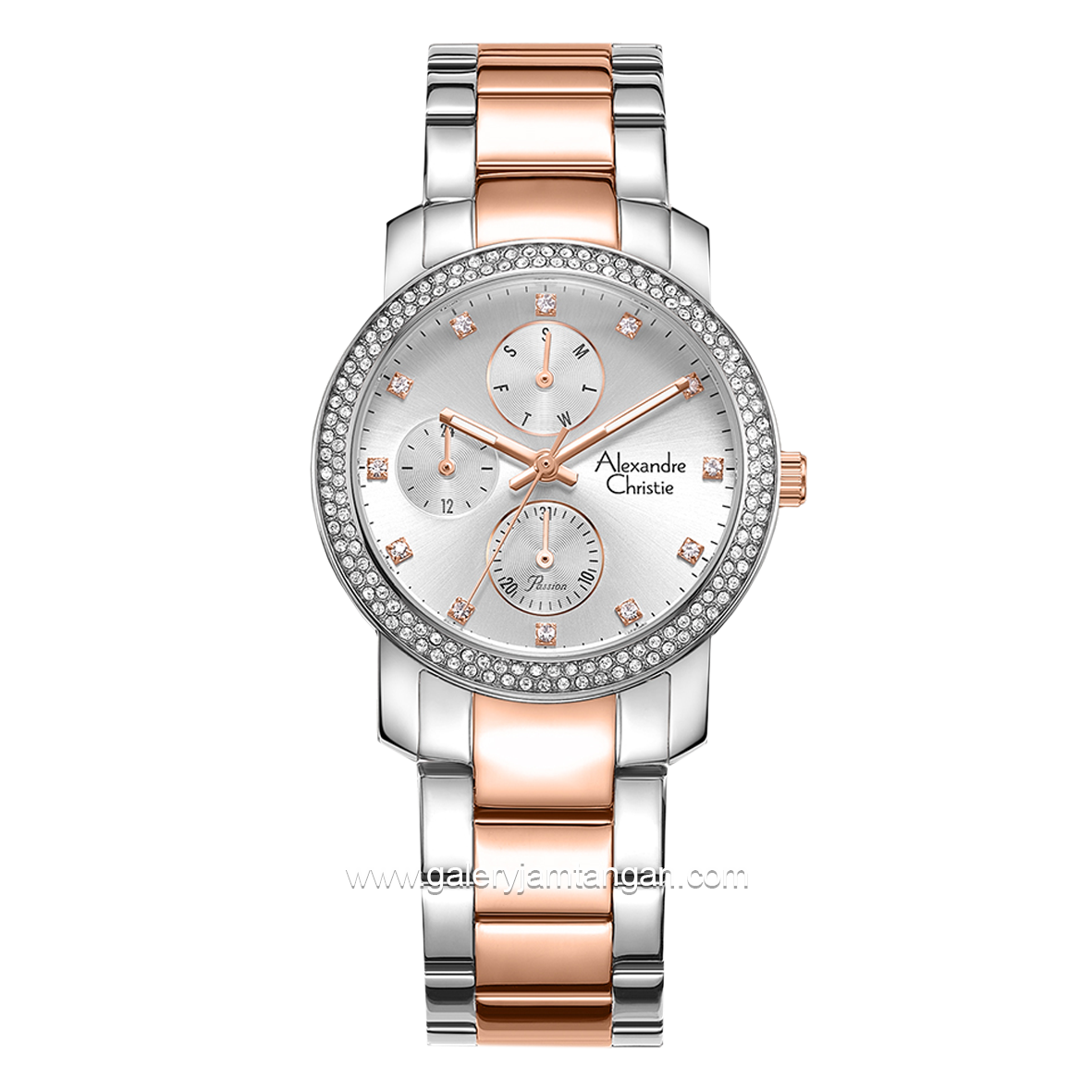 Alexandre Christie AC 2A61 BF Silver Combinasi Rosegold Stainless Steel