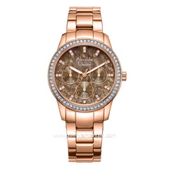 Alexandre Christie AC 2A65 BF Rosegold Dial Brown Multifunction Stainless Steel Strap