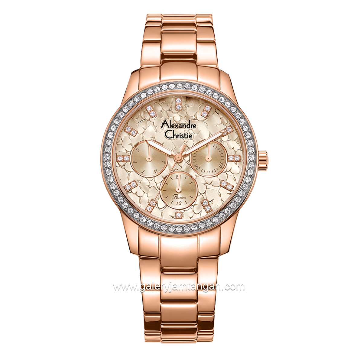 Alexandre Christie AC 2A65 BF Rosegold Multifunction Stainless Steel Strap