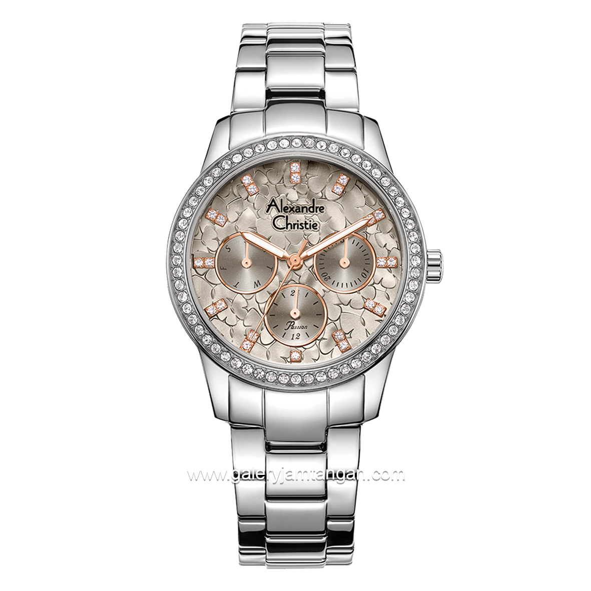 Alexandre Christie AC 2A65 BF Silver Multifunction Stainless Steel Strap