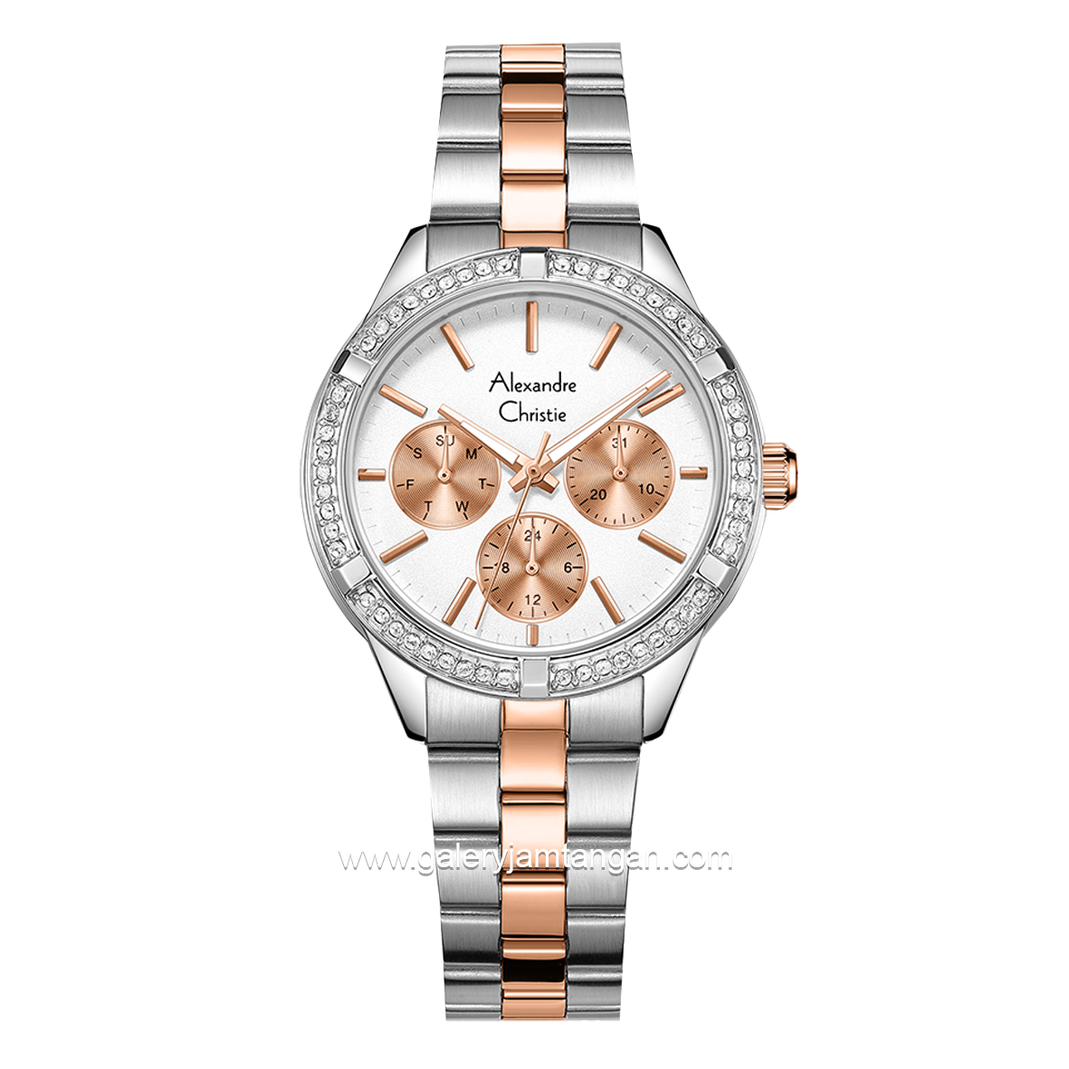Alexandre Christie AC 2A67 BF Silver Combinasi Rosegold Stainless Steel