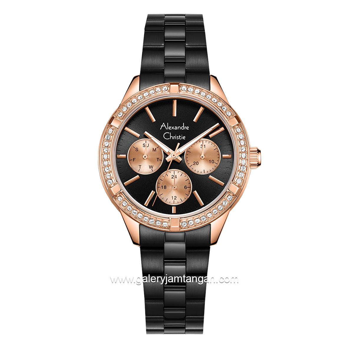 Alexandre Christie AC 2A67 BF Black Rosegold Stainless Steel
