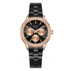 Alexandre Christie AC 2A67 BF Black Rosegold Stainless Steel