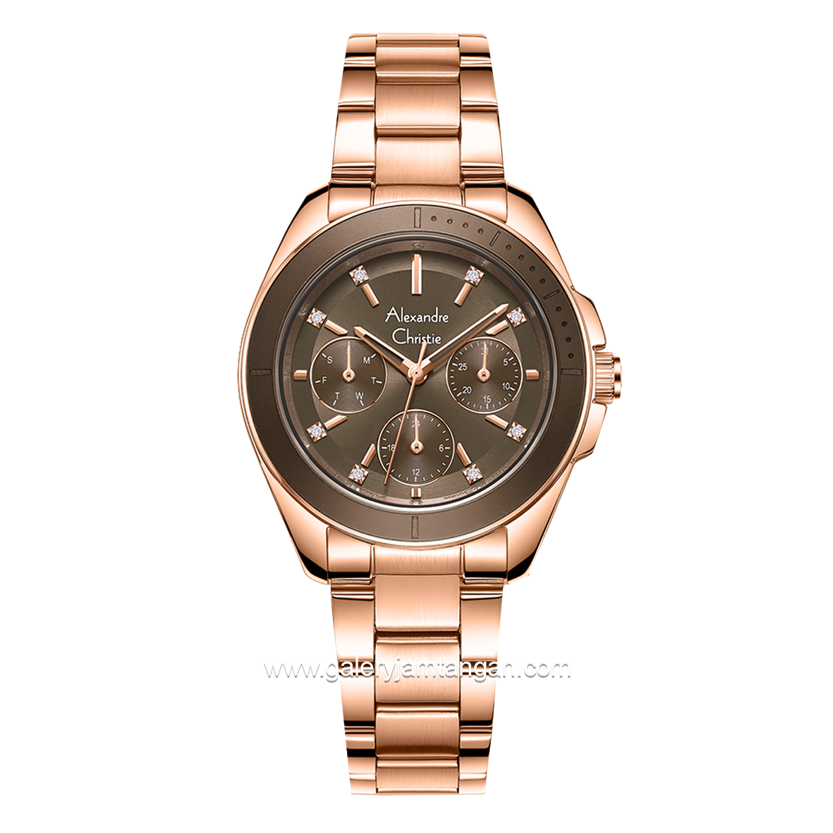 Alexandre Christie AC 2A68 BF Brown Rosegold Stainless Steel