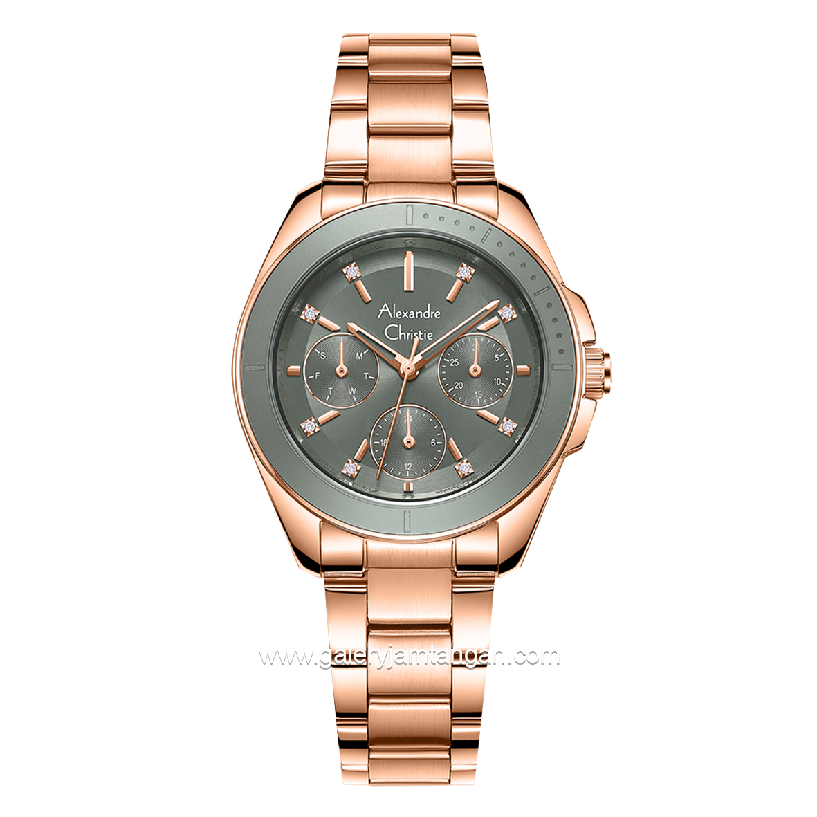 Alexandre Christie AC 2A68 BF Grey Rosegold Stainless Steel