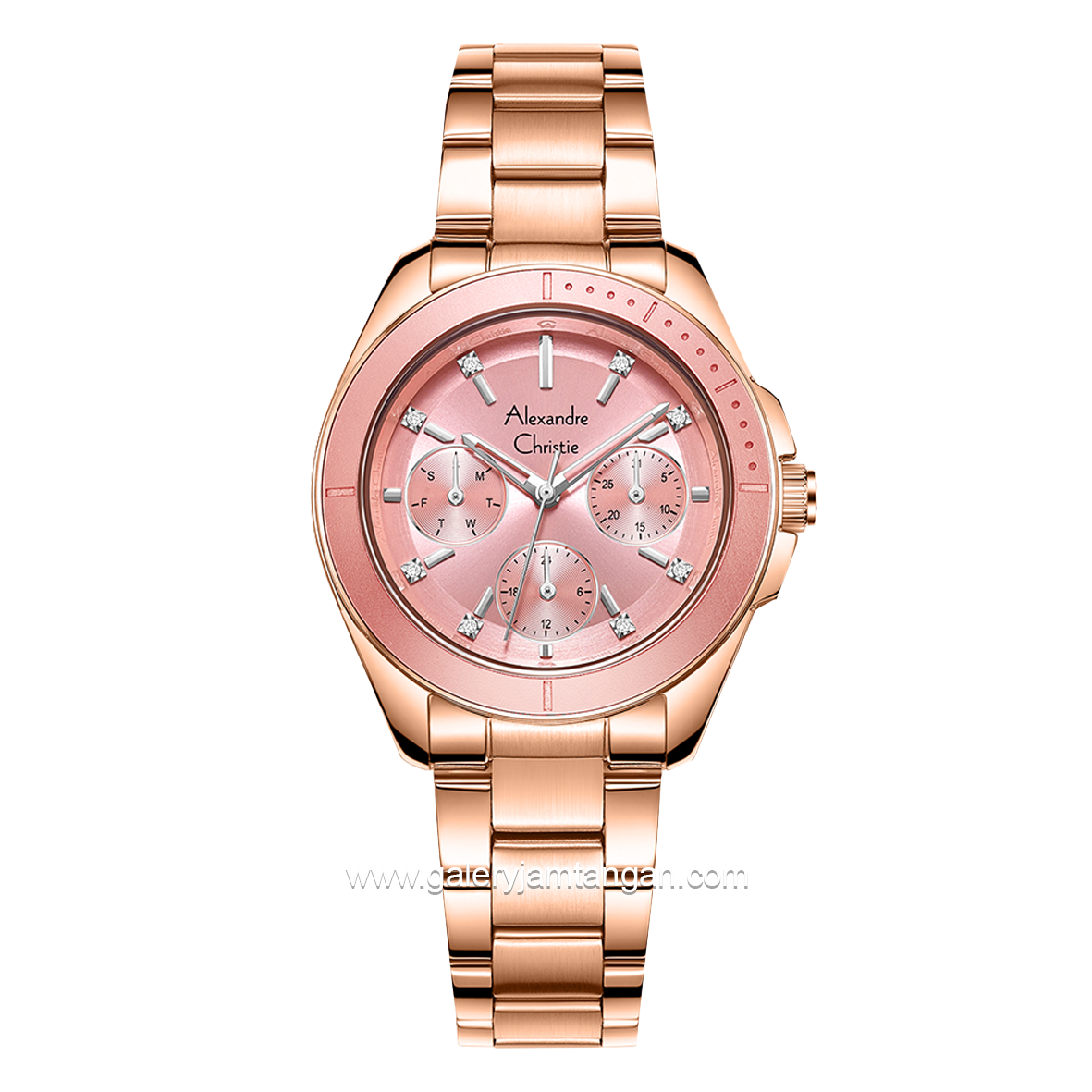 Alexandre Christie AC 2A68 BF Pink Rosegold Stainless Steel