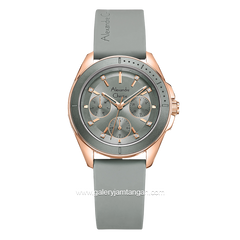 Alexandre Christie AC 2A68 BF Grey Rosegold Rubber Strap