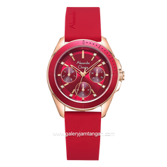 Alexandre Christie AC 2A68 BF Red Rosegold Rubber Strap