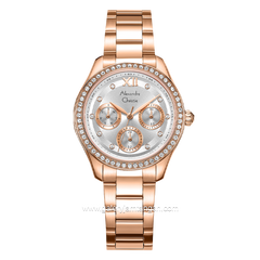 Alexandre Christie Passion AC 2A69 BF Rosegold Dial White Stainless Steel Strap