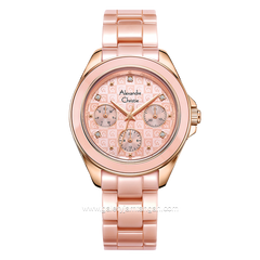 Alexandre Christie AC 2A70 BF Pink Rosegold Multifunction Stainless Steel With Ceramic Strap