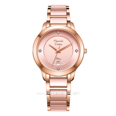 Alexandre Christie Passion AC 2A71 LD Pink Rosegold  Dual Tone Stainless Steel Strap