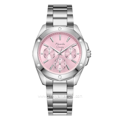 Alexandre Christie AC 2A72 BF Silver Dial Pink Multifunction Stainless Steel