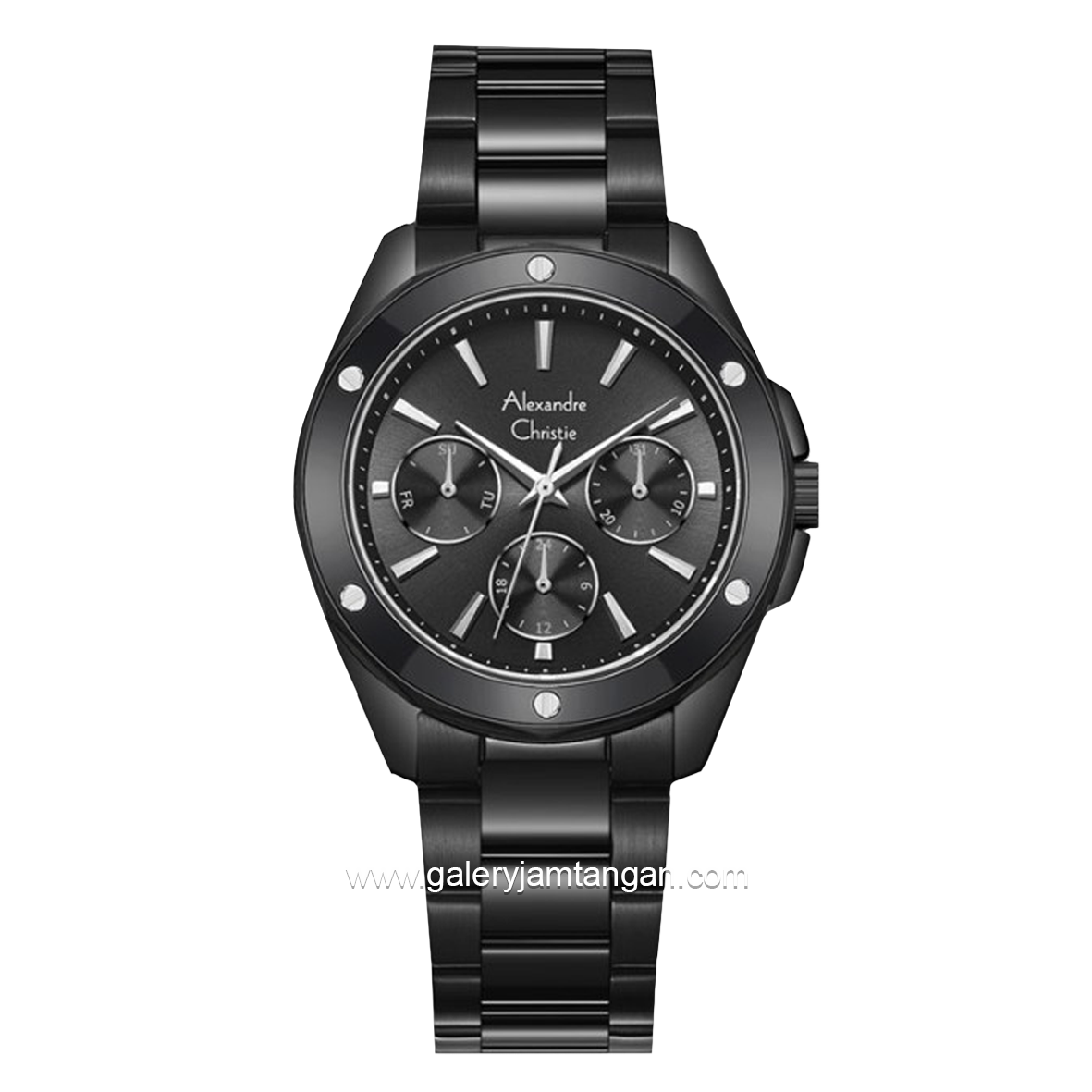 Alexandre Christie AC 2A72 BF Black Multifunction Stainless Steel