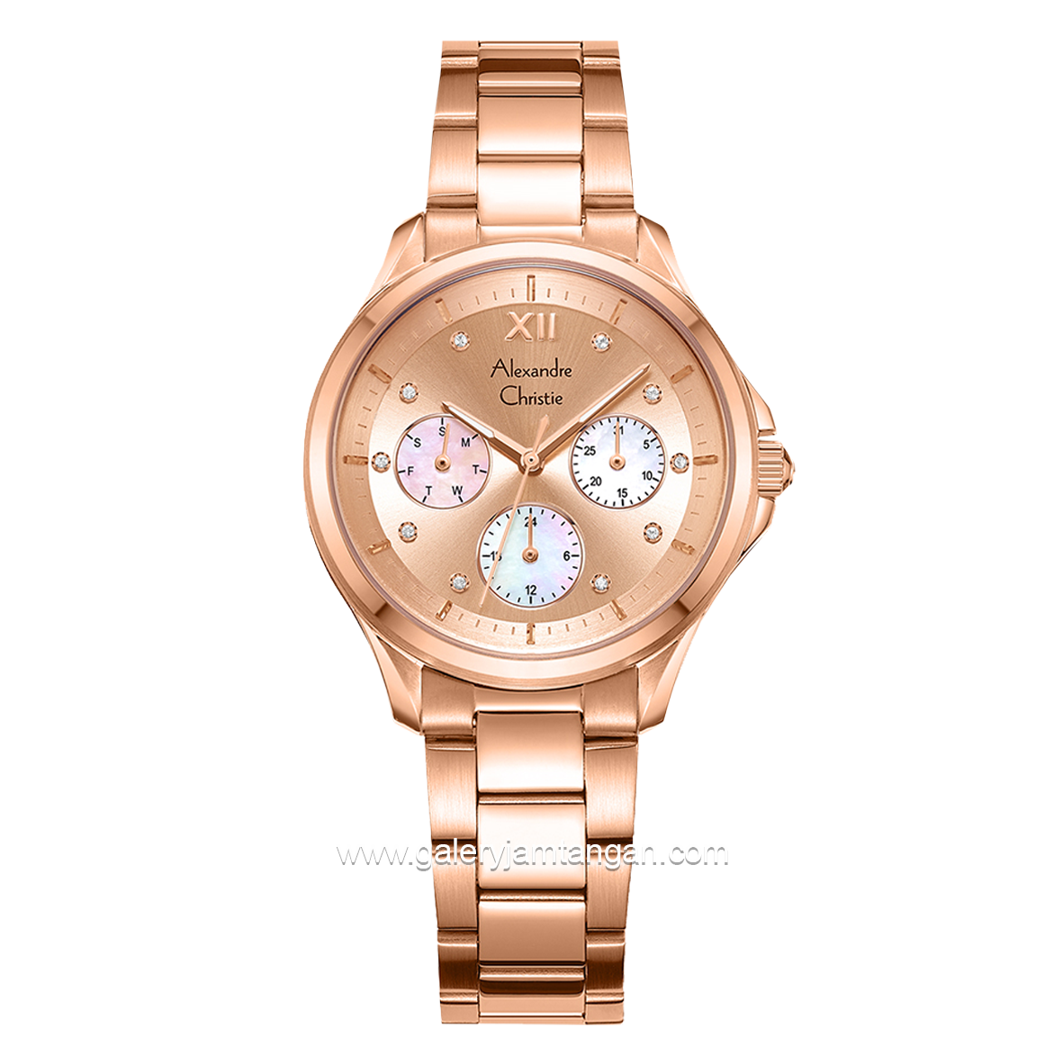 Alexandre Christie AC 2A73 BF Rosegold Multifunction Stainless Steel Strap