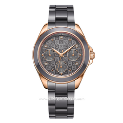 Alexandre Christie AC 2A70 BF Brown Rosegold Multifunction Stainless Steel With Ceramic Strap