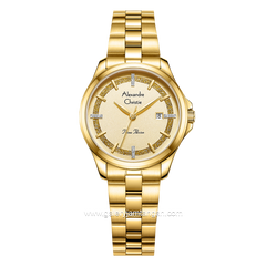 Alexandre Christie Primo Passion AC 2A76 LD Rosegold Dial White Stainless Steel Strap