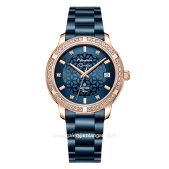Alexandre Christie Passion AC 2A80 LD Sapphire Crystal Blue Rosegold Stainless Steel Strap