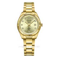 Alexandre Christie Passion AC 2A83 LD Sapphire Crystal Gold Stainless Steel Strap