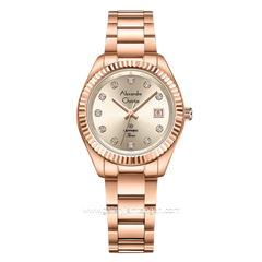 Alexandre Christie Passion AC 2A83 LD Sapphire Crystal Rosegold   Stainless Steel Strap