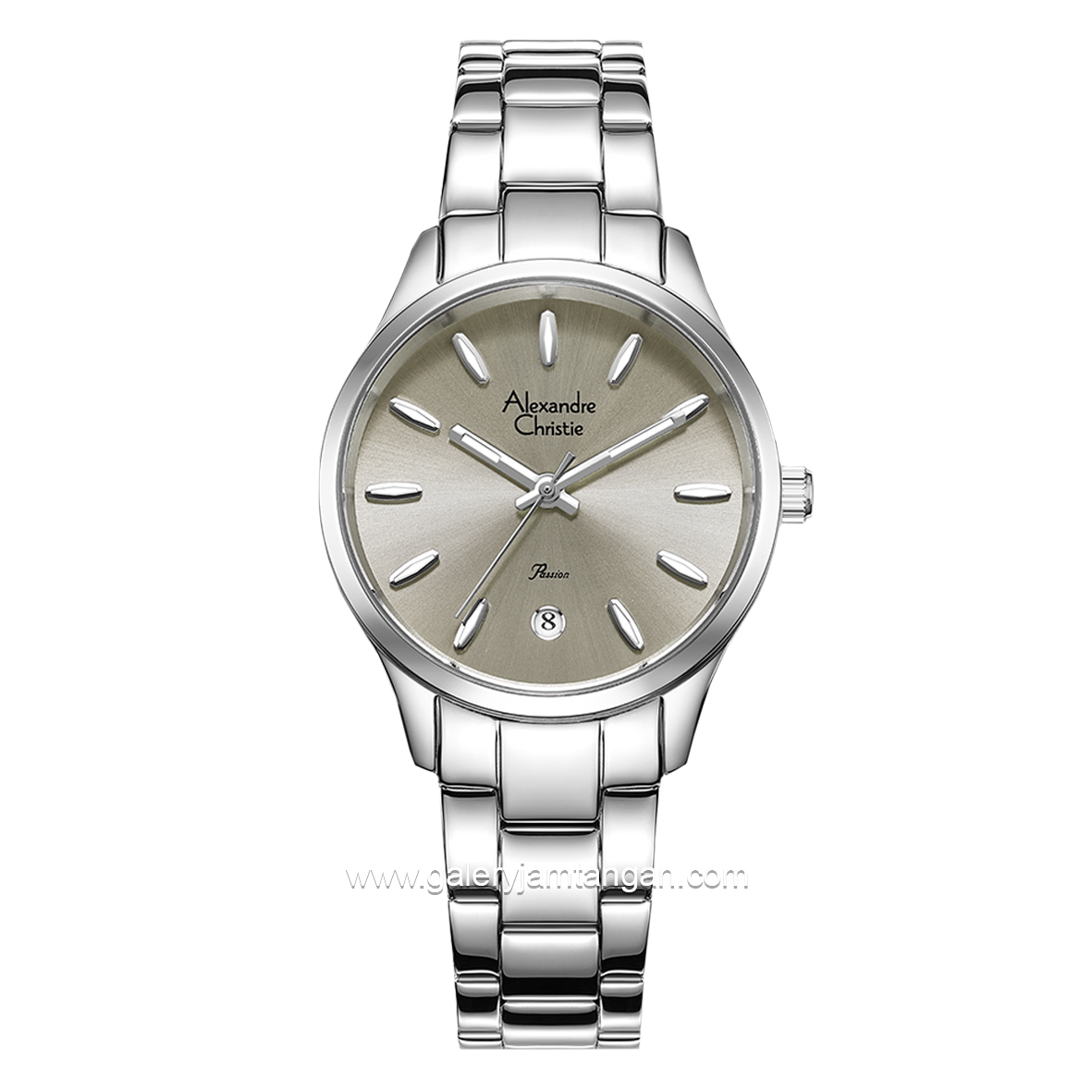 Alexandre Christie Passion AC 2A84 LD Silver Dial Cream Multifunction Stainless Steel