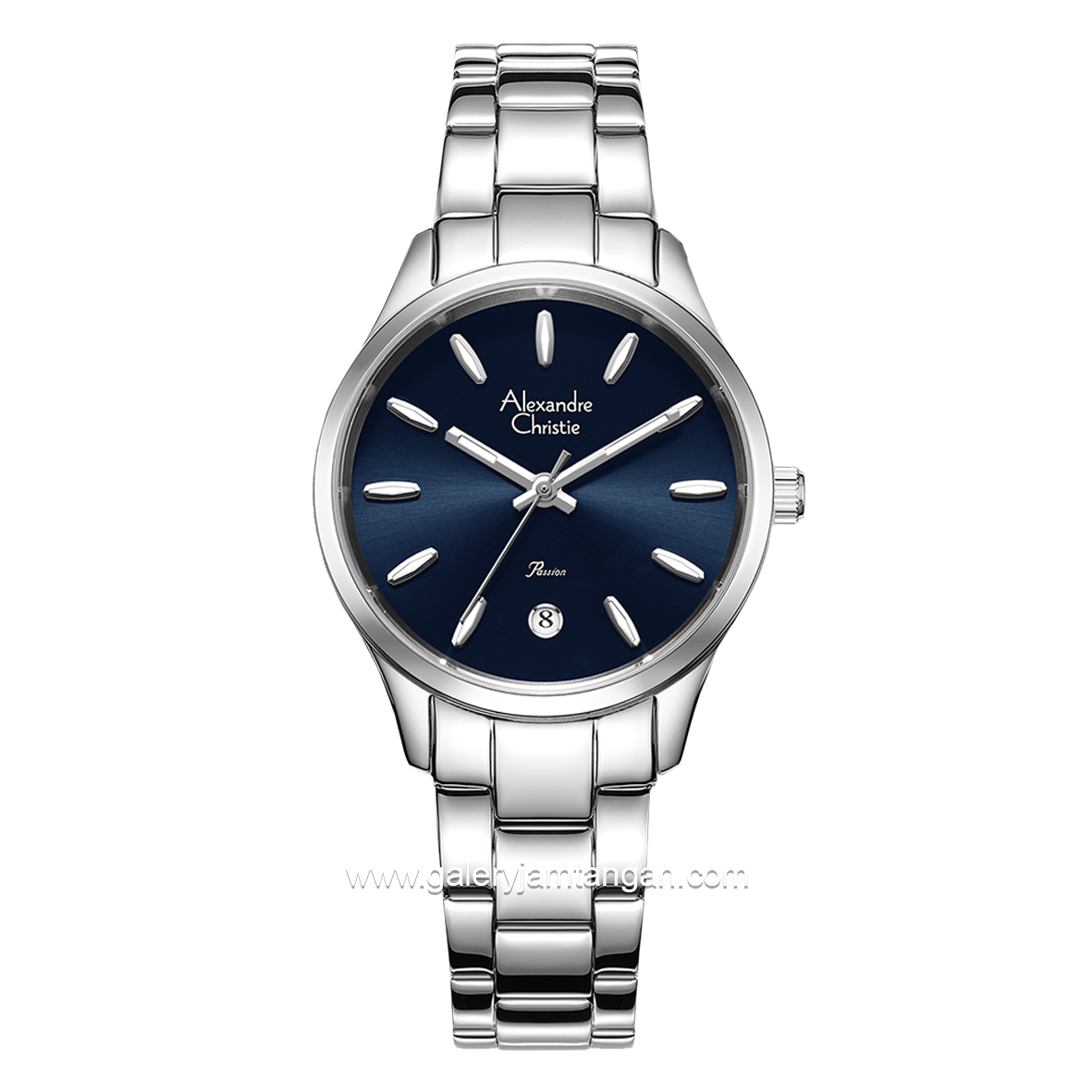 Alexandre Christie Passion AC 2A84 LD Silver Dial Blue Multifunction Stainless Steel