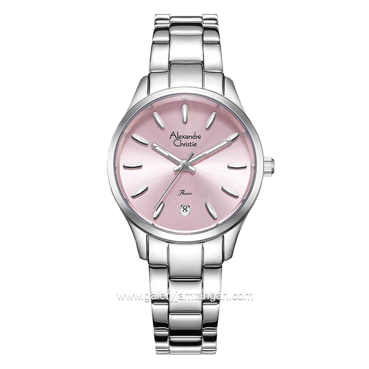 Alexandre Christie Passion AC 2A84 LD Silver Dial Pink Multifunction Stainless Steel