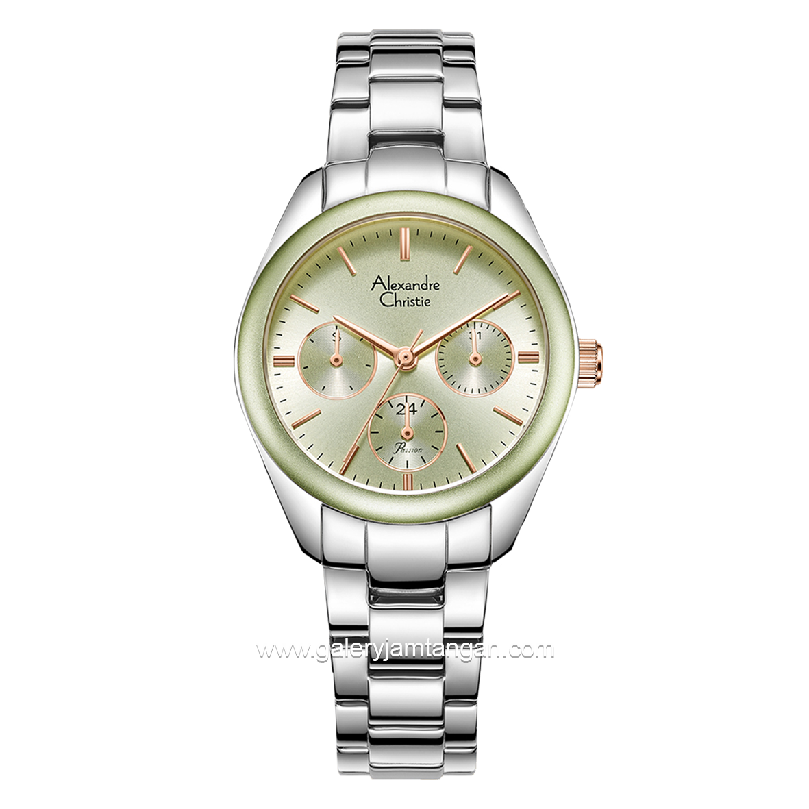 Alexandre Christie AC 2A85 BF Silver Dial Green Multifunction Stainless Steel