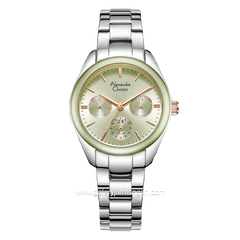 Alexandre Christie AC 2A85 BF Silver Dial Green Multifunction Stainless Steel