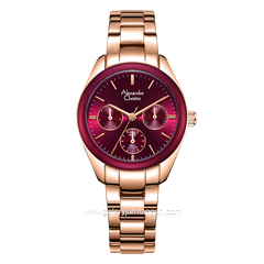 Alexandre Christie AC 2A85 BF Rosegold Dial Red Multifunction Stainless Steel