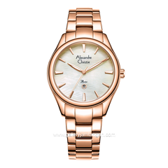 Alexandre Christie AC 2A86 LD Rosegold Dial Cream Stainless Steel