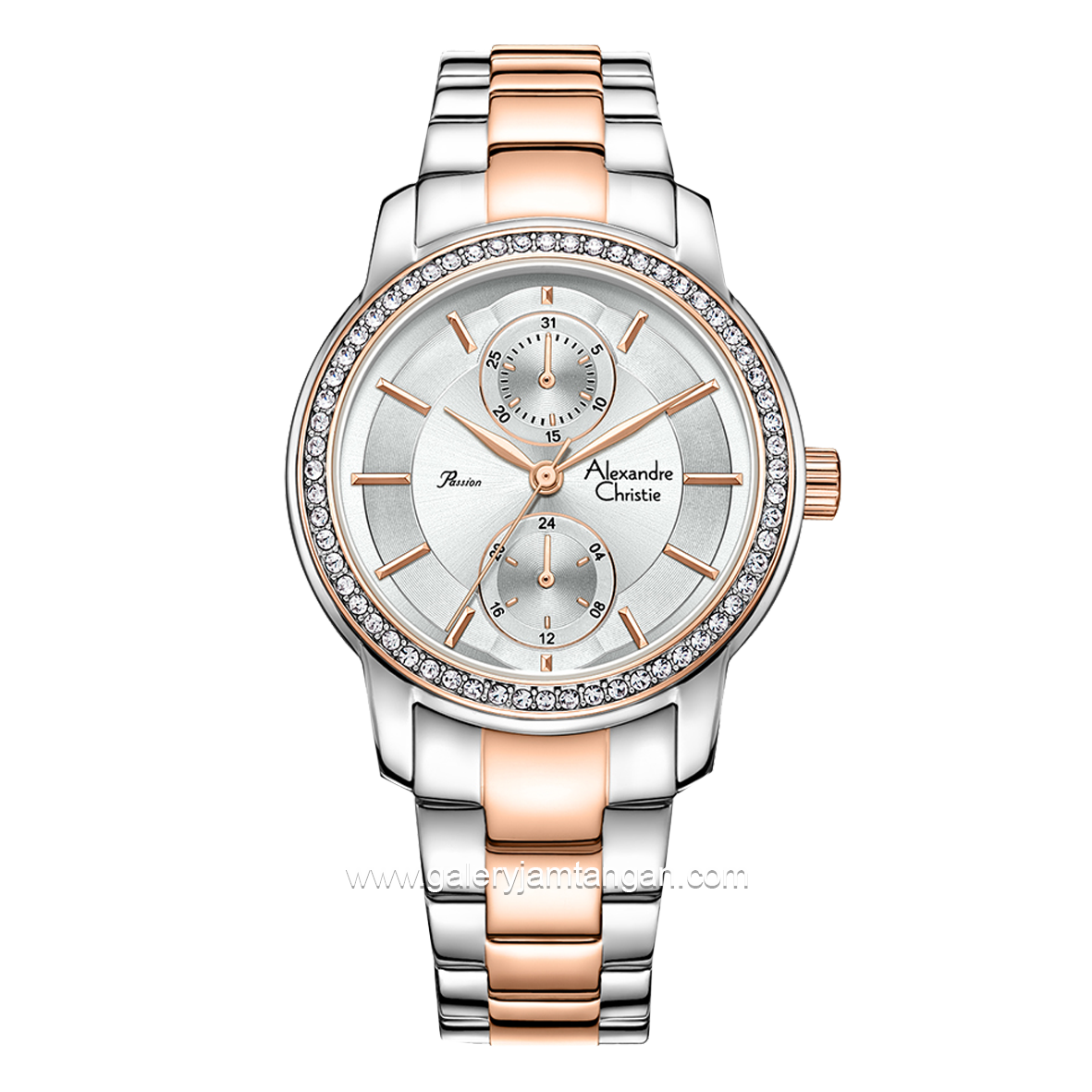 Alexandre Christie AC 2A87 BF Silver Combinasi Rosegold Stainless Steel