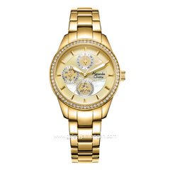 Alexandre Christie Passion AC 2A89 BF Gold Dial Mother Of Pearl Stainless Steel Strap