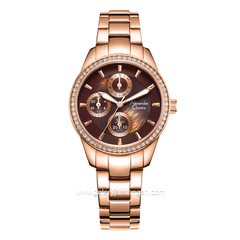 Alexandre Christie Passion AC 2A89 BF Rosegold Dial Brown Stainless Steel Strap