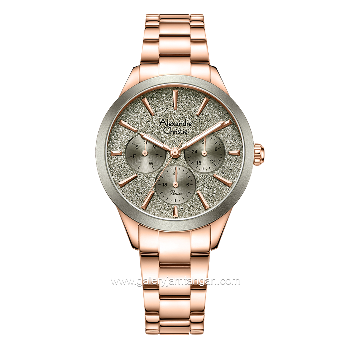 Alexandre Christie AC 2A91 BF Rosegold Dial Green Stainless Steel