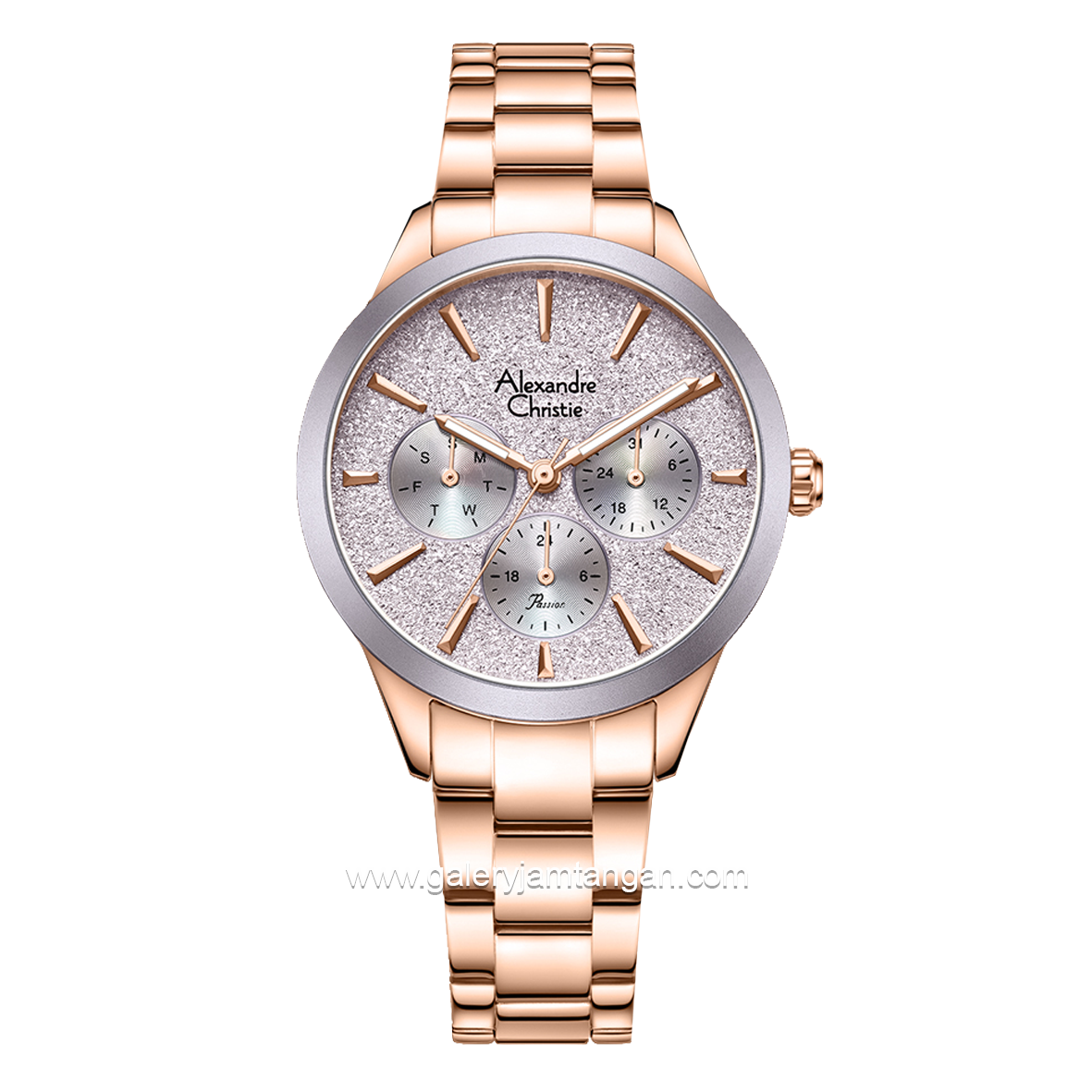 Alexandre Christie AC 2A91 BF Rosegold Dial Purple Stainless Steel