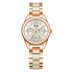 Alexandre Christie AC 2A92 BF Multifunction Ceramic Cream Rosegold Stainless Steel Witch Ceramic Strap
