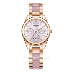 Alexandre Christie AC 2A92 BF Multifunction Ceramic Pink Rosegold Stainless Steel Witch Ceramic Strap