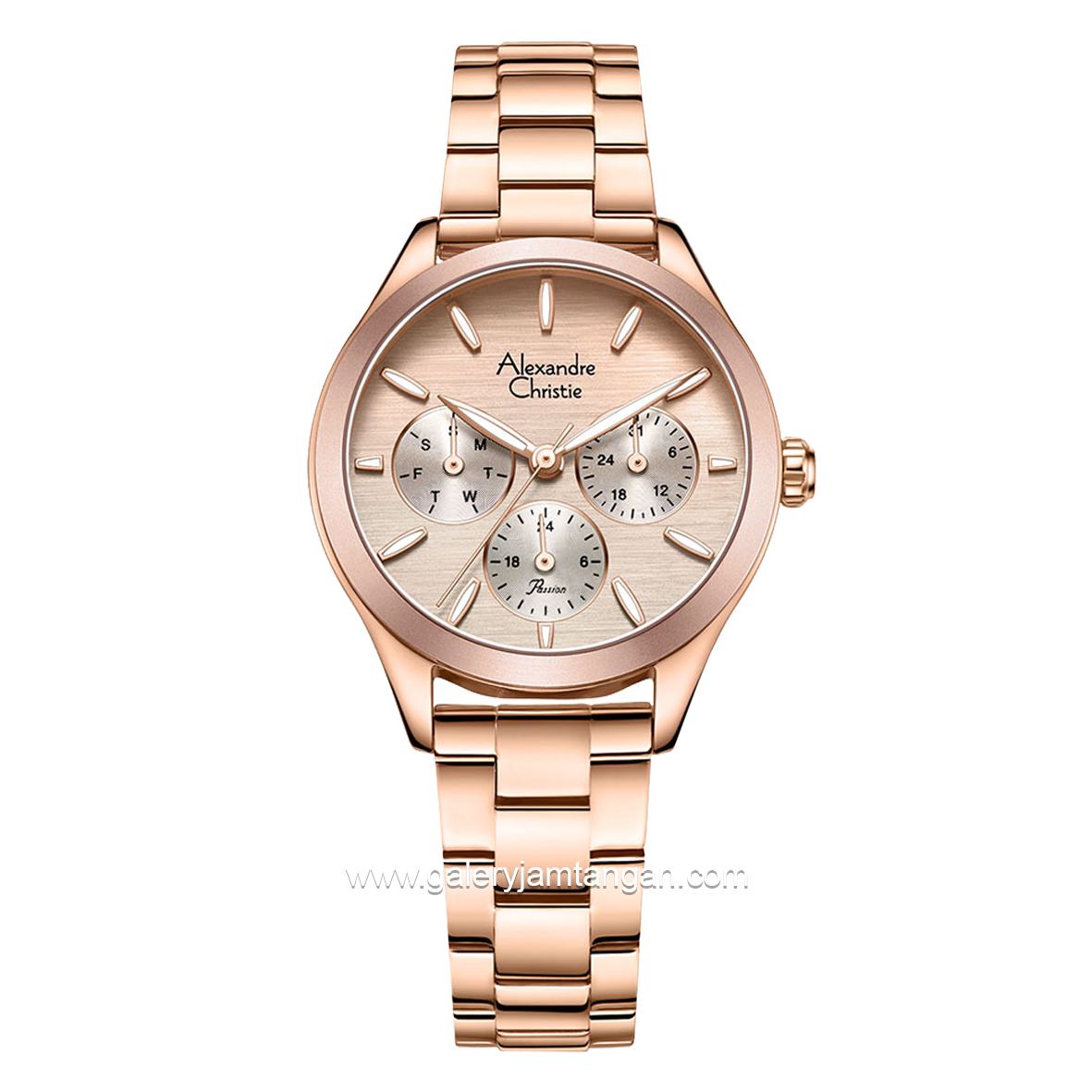 Alexandre Christie Passion AC 2A93 BF Rosegold Multifunction Stainless Steel Strap
