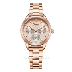 Alexandre Christie Passion AC 2A93 BF Rosegold Multifunction Stainless Steel Strap