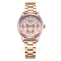 Alexandre Christie Passion AC 2A93 BF Rosegold Purple Multifunction Stainless Steel Strap
