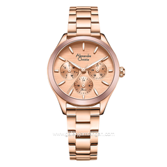 Alexandre Christie Passion AC 2A93 BF Rosegold Ring Pink Multifunction Stainless Steel Strap