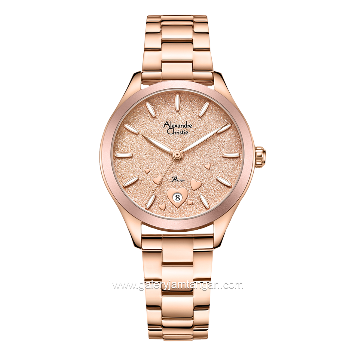 Alexandre Christie AC 2A93 LD Rosegold Dial Pink Stainless Steel