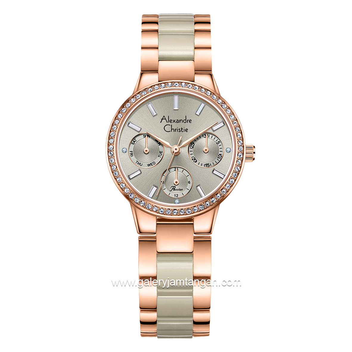 Alexandre Christie Passion AC 2A94 BF Rosegold Dual Tone Stainless Steel Acetate Strap