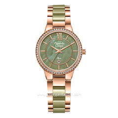 Alexandre Christie AC 2A94 LD Green Rosegold Fiber Combinasi Stainless Steel