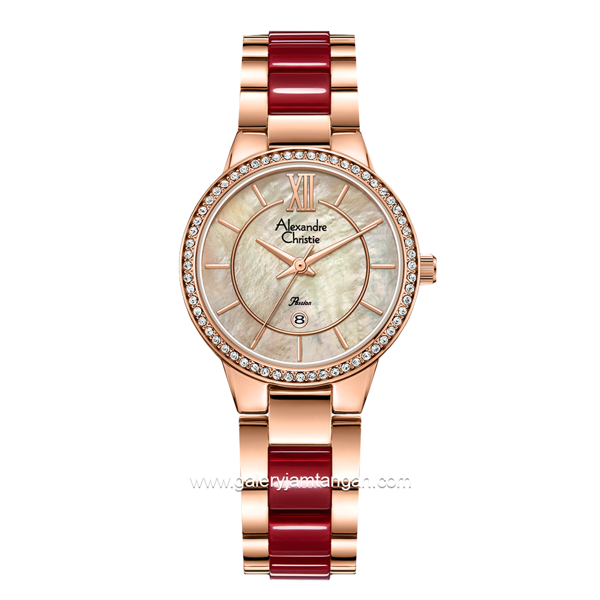 Alexandre Christie AC 2A94 LD Red Rosegold Fiber Combinasi Stainless Steel