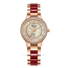 Alexandre Christie AC 2A94 LD Red Rosegold Fiber Combinasi Stainless Steel